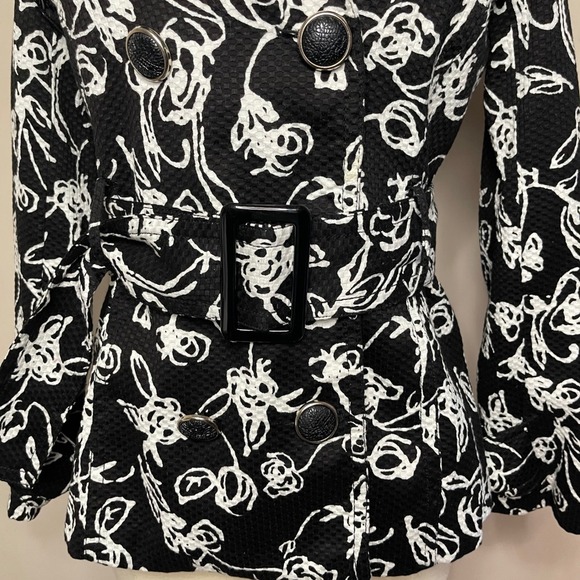 LAPIS by ALEXIA ADMOOR Floral Double Breasted Belted Blazer, Medium - Picture 3 of 12